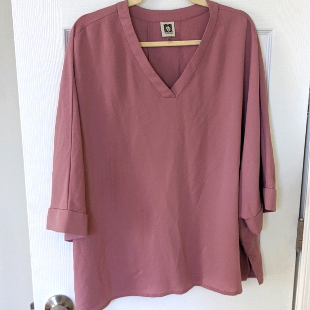 Anne Klein Pink Blouse Large